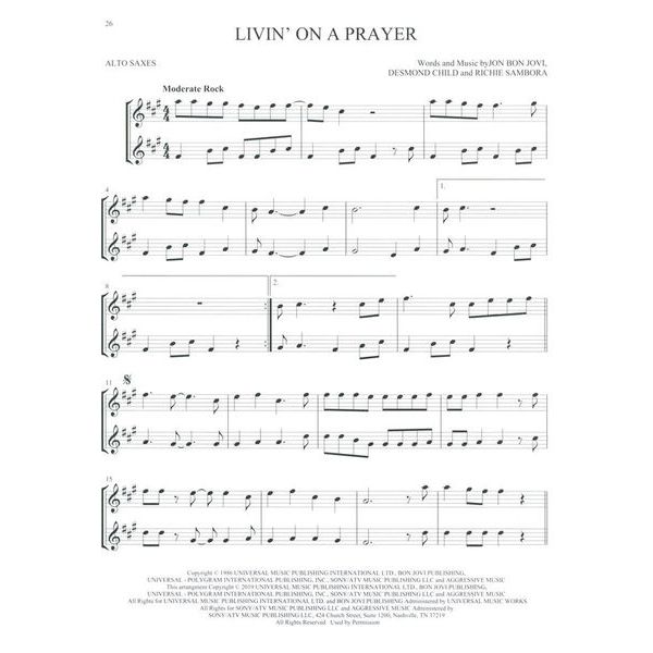 Hal Leonard Classic Rock Two Alto Saxes