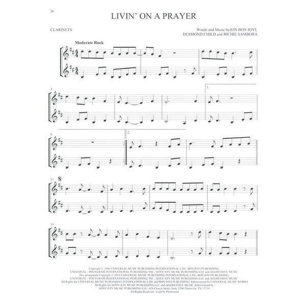 Hal Leonard Classic Rock Two Clarinets