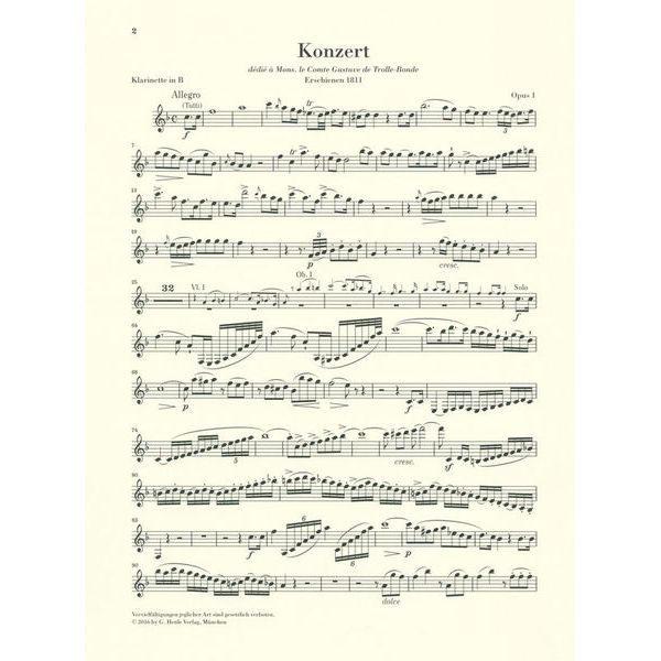 Henle Verlag Crusell Klarinettenkonzert op1