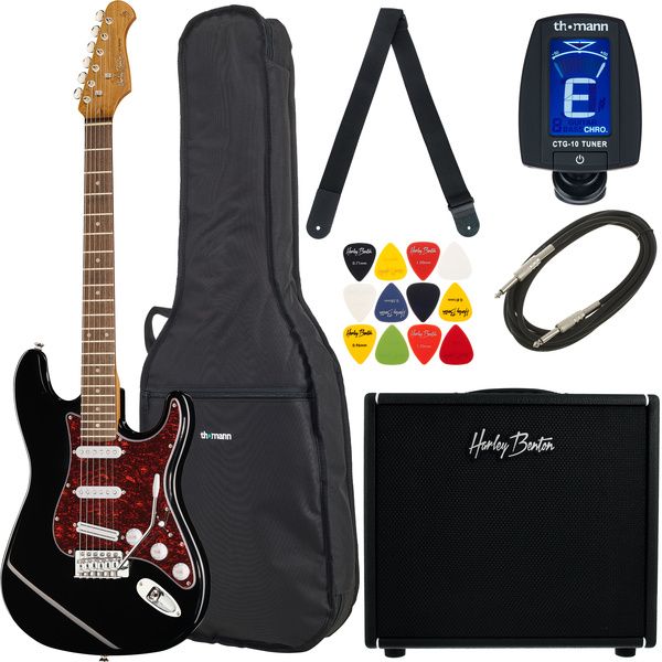 Harley Benton ST-62BK Hot DNAFX AmP20 Set