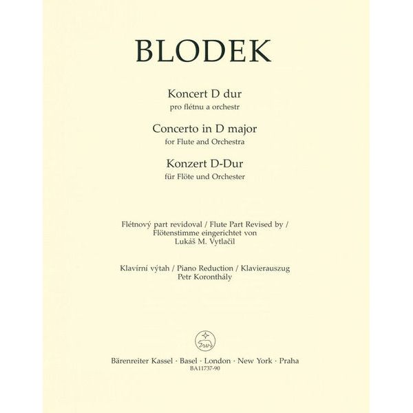 Bärenreiter Blodek Konzert für Flöte D-Dur