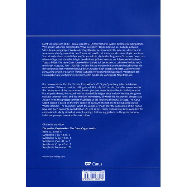 Carus Verlag Widor Sinfonie V