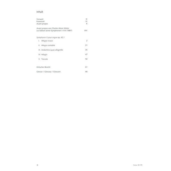 Carus Verlag Widor Sinfonie V