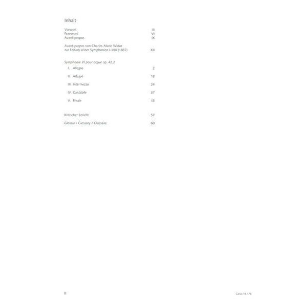 Carus Verlag Widor Sinfonie VI