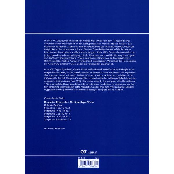 Carus Verlag Widor Sinfonie VI