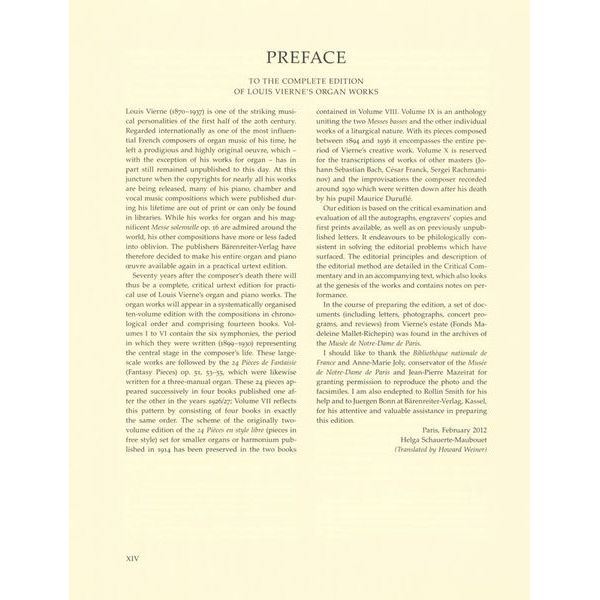 Bärenreiter Vierne Sinfonie Nr. 1
