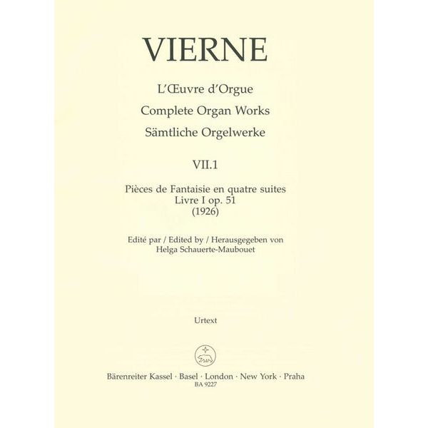 Bärenreiter Vierne Pièces de Fantaisie