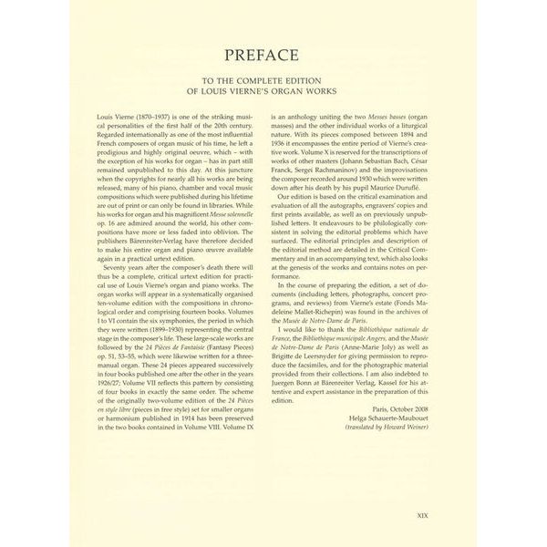 Bärenreiter Vierne Pièces de Fantaisie