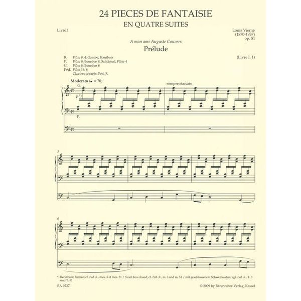 Bärenreiter Vierne Pièces de Fantaisie