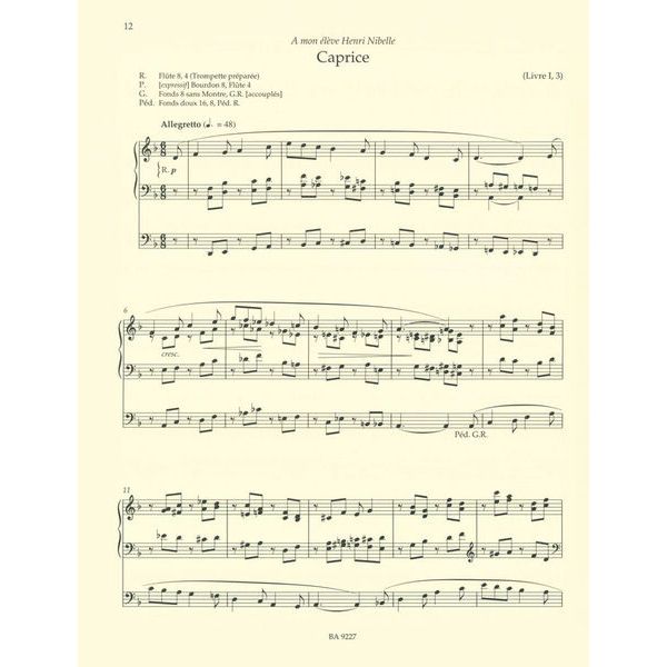 Bärenreiter Vierne Pièces de Fantaisie