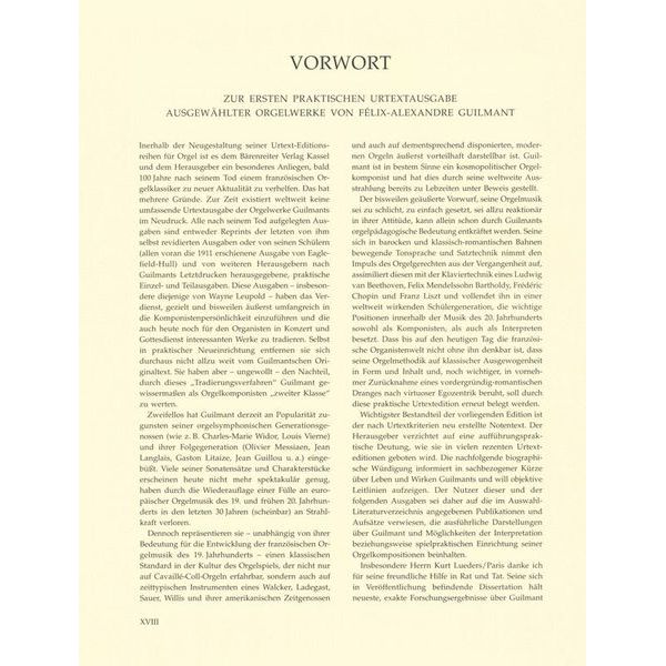 Bärenreiter Guilmant Ausgewählte Orgelwerk