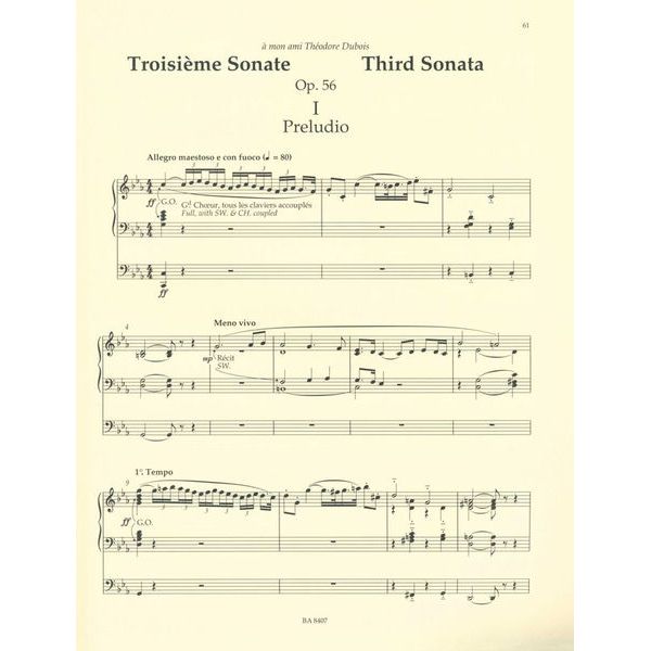 Bärenreiter Guilmant Ausgewählte Orgelwerk