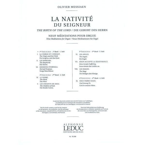Alphonse Leduc Messiaen La Nativité 1