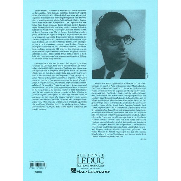 Alphonse Leduc Alain Litanies