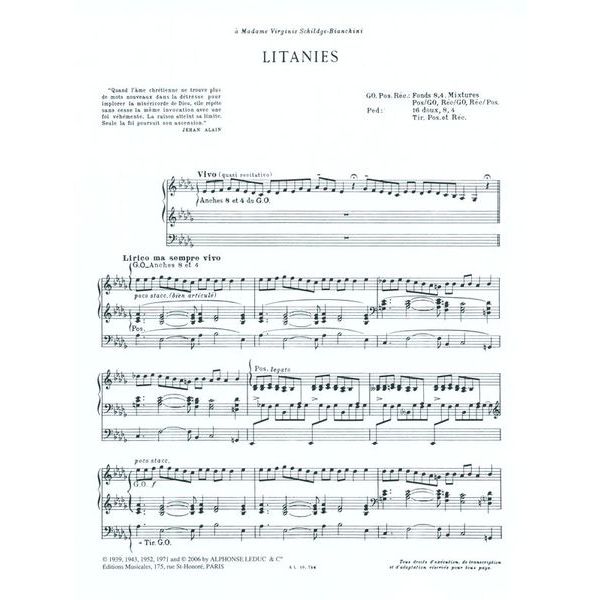 Alphonse Leduc Alain Litanies