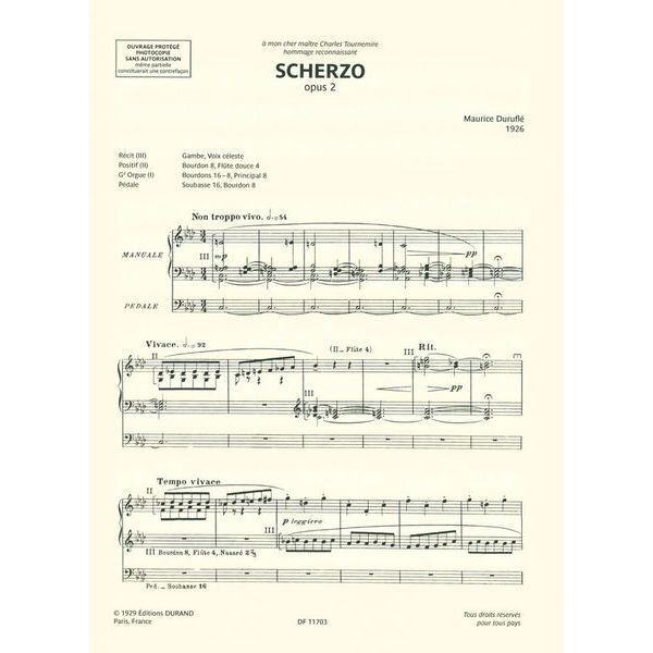 Editions Durand Duruflé Werke für Orgel