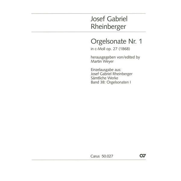 Carus Verlag Rheinberger Orgelsonate Nr. 1