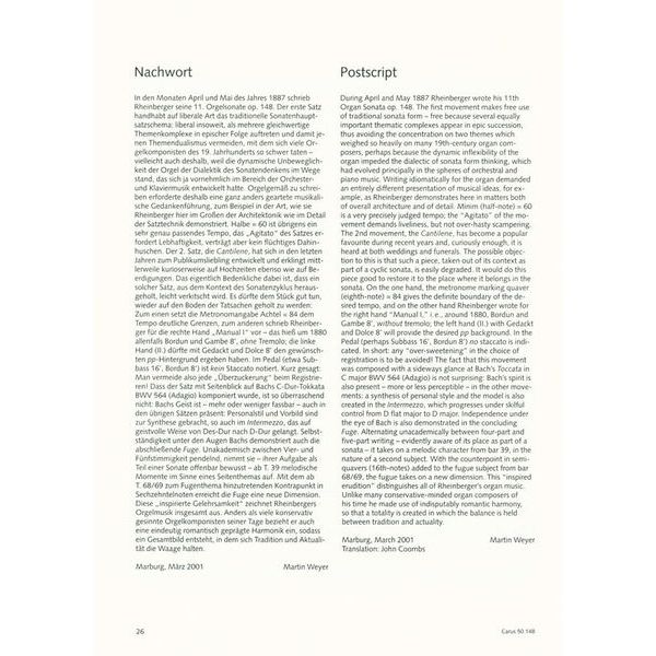 Carus Verlag Rheinberger Orgelsonate Nr. 11