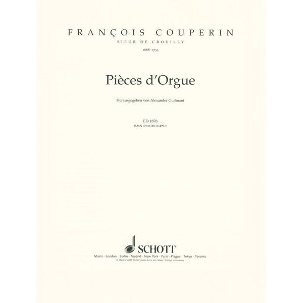 Schott Couperin Pièces d'Orgue