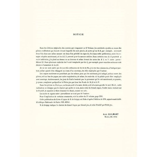 Schott De Grigny Livre d'Orgue