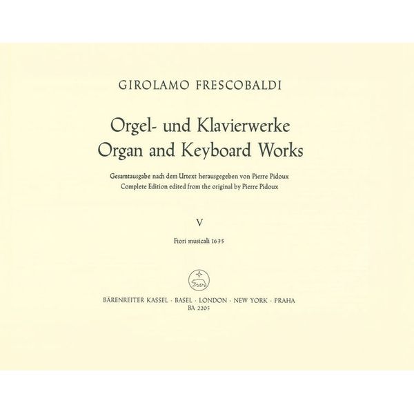 Bärenreiter Frescobaldi Fiori musicali
