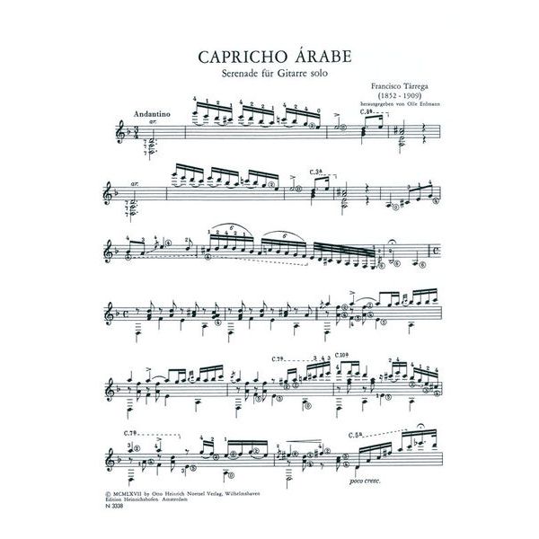 Heinrichshofen Verlag Tárrega Capricho árabe