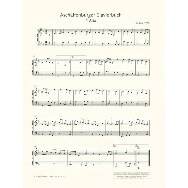 Schott Aschaffenburger Clavierbuch