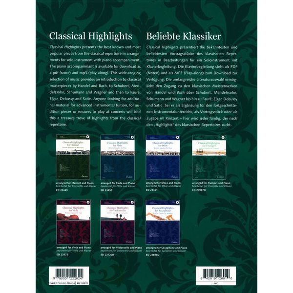 Schott Classical Highlights Trumpet D