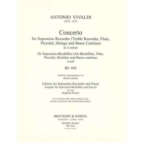Breitkopf & Härtel Vivaldi Concerto a-moll RV 445