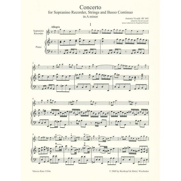 Breitkopf & Härtel Vivaldi Concerto a-moll RV 445