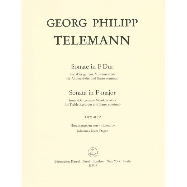 Bärenreiter Telemann Sonate F-Dur