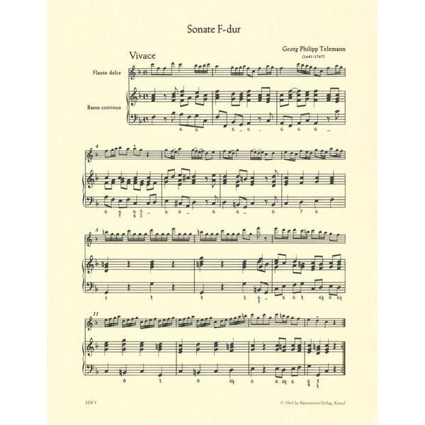 Bärenreiter Telemann Sonate F-Dur