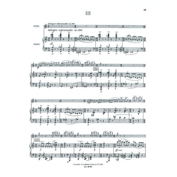 Alphonse Leduc Ibert Concerto für Flöte