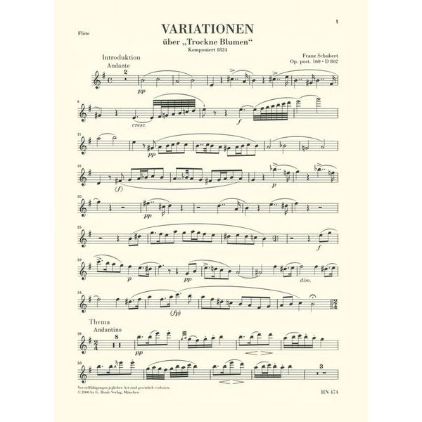 Henle Verlag Schubert Trockne Blumen