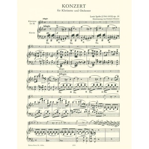 Edition Peters Spohr Konzert für Klarinette