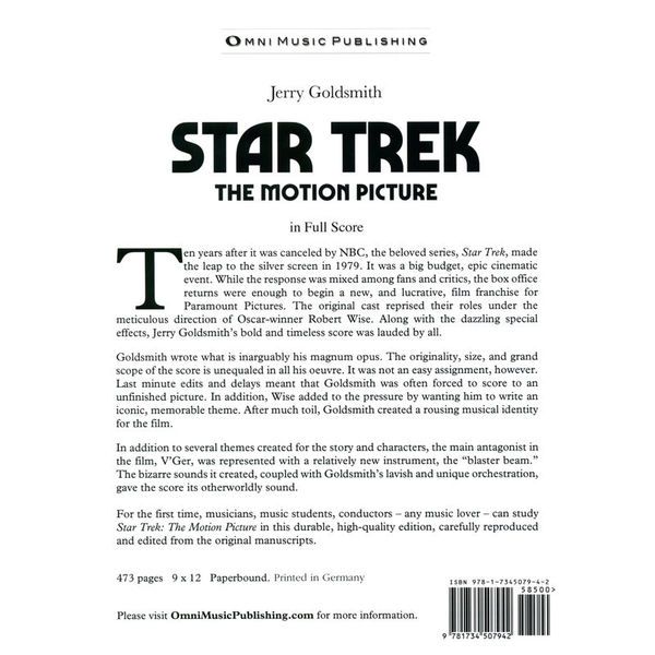 Omni Music Publishing Star Trek: Der Film