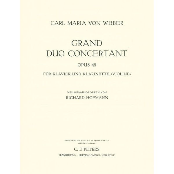 Edition Peters Weber Grand Duo Concertant