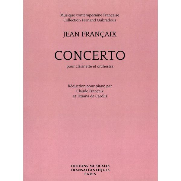 Editions Musicales Transatlant Francaix Concerto