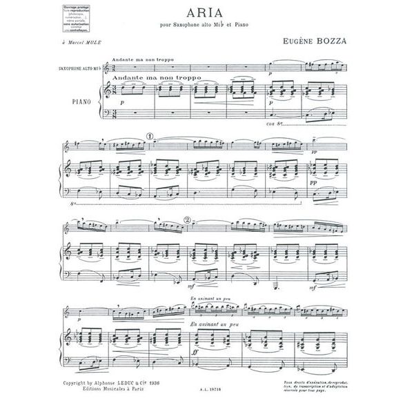 Alphonse Leduc Bozza Aria