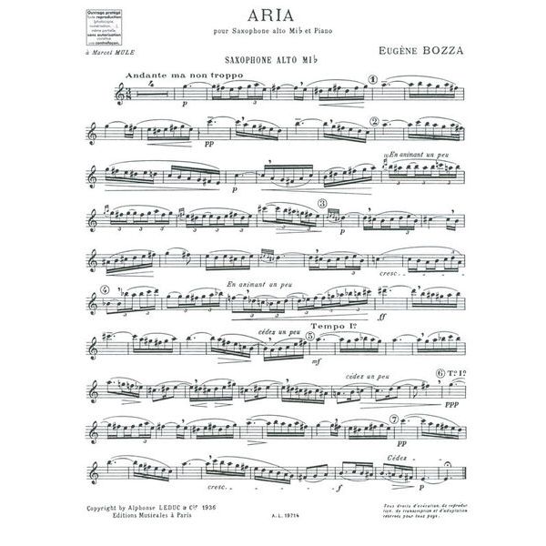 Alphonse Leduc Bozza Aria