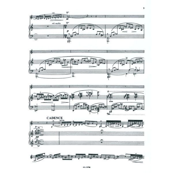 Alphonse Leduc Desenclos Prélude, Cadence