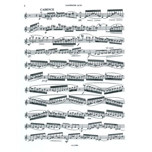 Alphonse Leduc Desenclos Prélude, Cadence