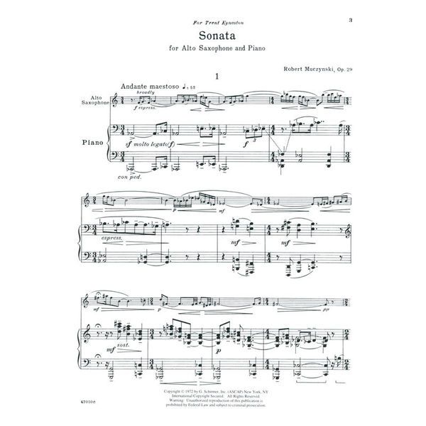 G. Schirmer Muczynski Sonata op. 29