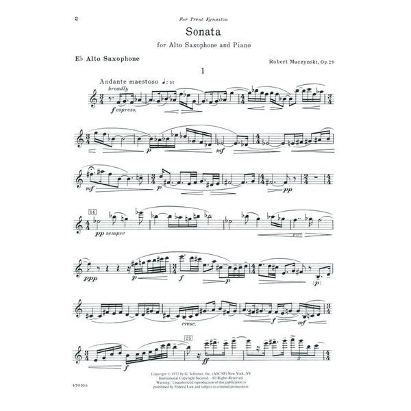 G. Schirmer Muczynski Sonata op. 29
