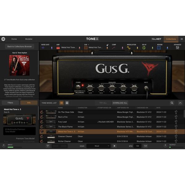 IK Multimedia TONEX Gus G. Tone Asylum