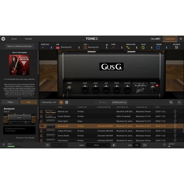 IK Multimedia TONEX Gus G. Tone Asylum