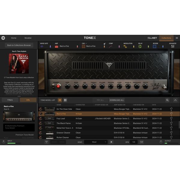 IK Multimedia TONEX Gus G. Tone Asylum