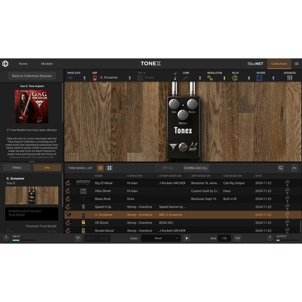 IK Multimedia TONEX Gus G. Tone Asylum