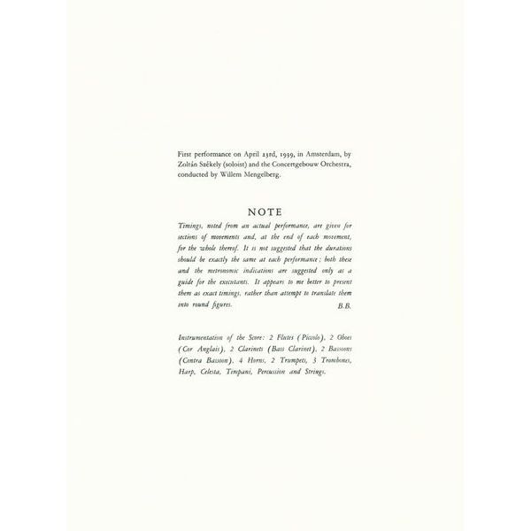 Boosey & Hawkes Bartok Violinkonzert Nr. 2