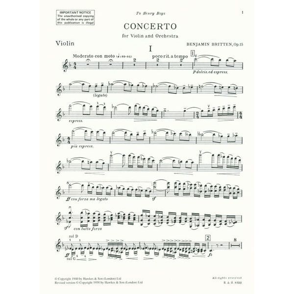 Boosey & Hawkes Britten Violinkonzert op. 15